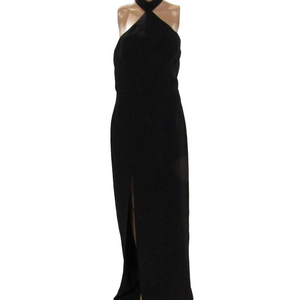 NEW AMANDA UPRICHARD Women’s Queen Crown Halter Gown – Black – Size M